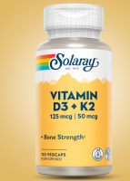 Solaray, Vitamin D3 + K2 Soy-Free, 120 VegCap