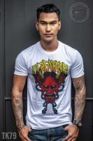 เสื้อยืดคอกลมวินเทจ สกรีนลาย Hannya Metal Vintage ผ้า Tk สวมใส่สบาย ไม่หด ไม่ยืด ไม่ย้วย ( รหัสสินค้า TK79 )