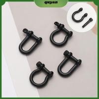 QUYAN สแตนเลส ขั้วต่อสกรู หัวเข็มขัด D Bow Staples พวงกุญแจ ตะขอพวงกุญแจ Solid Carabiner