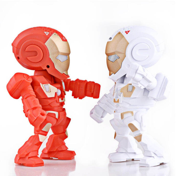 iron-manลำโพงบลูทูธพร้อมไฟแฟลชled-light-deformed-arm-figure-robot-portable-miniซับวูฟเฟอร์ไร้สายtf-fmการ์ดusb