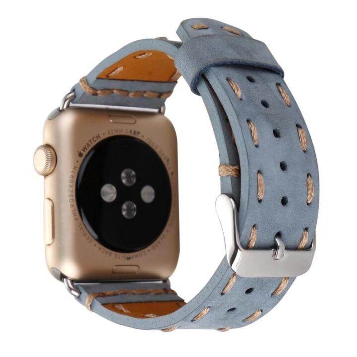 เย็บสร้อยข้อมือนาฬิกาหนังสำหรับ-apple-watch-band-44-42-40-38-มม-iwatch-อุปกรณ์เสริมสำหรับนาฬิกา-apple-watch-1-2-3-4-5-สาย