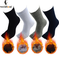 5 PairsLot Winter Thick Warm Terry Five Fingers Socks For Man Boy Cotton Toe Socks Solid Anti-Bacterial,Breathable Hot Sell