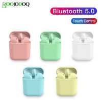 GOOJODOQ TWS I12 Macaronสีบลูทูธ 5.0 หูฟังไร้สายเอียร์บัดการควบคุมแบบสัมผัสกับเครื่องชาร์จไมค์สำหรับAndroid IOS