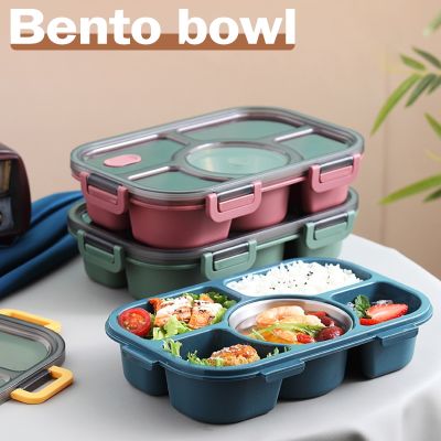 ✼♣✧ Hot Sale Microwave Divided Plate Lunch Box with 5 Compartments Portable Bento Case Separate Dinning Food Tray for Student Office