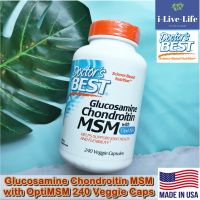 กลูโคซามีน ซัลเฟต คอนดรอยติน และซัลเฟอร์ Glucosamine Chondroitin MSM with OptiMSM® 240 Veggie Caps - Doctors Best