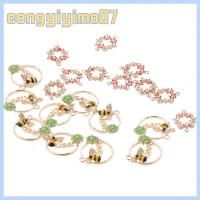 CONGYIYIMO07 20pcs โลหะผสมอัลลอยด์ ตัวเชื่อมต่ออีนาเมลดอกไม้ มี2สไตล์ กับ rhinestone ลูกปัดเชื่อมต่อห้อยตกแต่ง งานฝีมืองานประดิษฐ์ จี้เครื่องรางรูปผึ้งดอกไม้ สำหรับสร้อยคอ