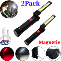 Portable Handheld 5 Mode COB Flashlight Cordless Rechargeable Magnetic LED Torch Work Light for Outdoor Camping Car Truck