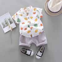 ✨READY STOCK⭐ New Baby Clothes Toddler Boy Clothes Newborn Kids Boys Summer Tops Banana Fruit Printed T-shirt Pants Shorts Outfits