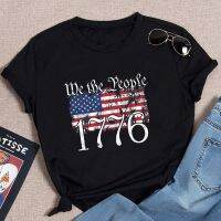 ☊  Womens We The People 1776 U.s. Constitution Freedom  American Flag T-shirt