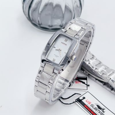 แบรนด์แท้ กันน้ำ 100% นาฬิกาข้อมือผู้หญิง  นาฬิกามีความสวยหรู ดีไซน์หน้าปัดสี่เหลี่ยมเล็ก ขนาด 22 มม. จัดส่งจากไทยพร้อมของแถม