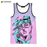 JoJos Bizarre Adventure-camisetas sin mangas con estampado 3D para hombre, ropa de calle Harajuku de gran tamaño, camisetas sin mangas de Anime, Verano