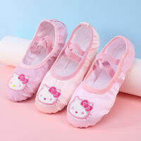 รองเท้าบัลเล่ต์เด็กซาตินและ PU Upper Soft Sole สำหรับเด็กผู้หญิงผู้ใหญ่ Kids Dance Practice Yoga Cat Claw Shoes