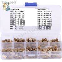 ❖❒☬  150/200/500pcs M2 M2.5 M3 Brass Knurl Insert Nuts Threaded Assortment Set Kit with Plastic Box