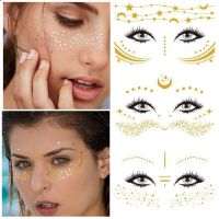 【YF】 Temporary Freckles Tattoo Sticker Waterproof Fake Gold Silver Body Makeup Face Eye Decal Accessories For Dancing Party