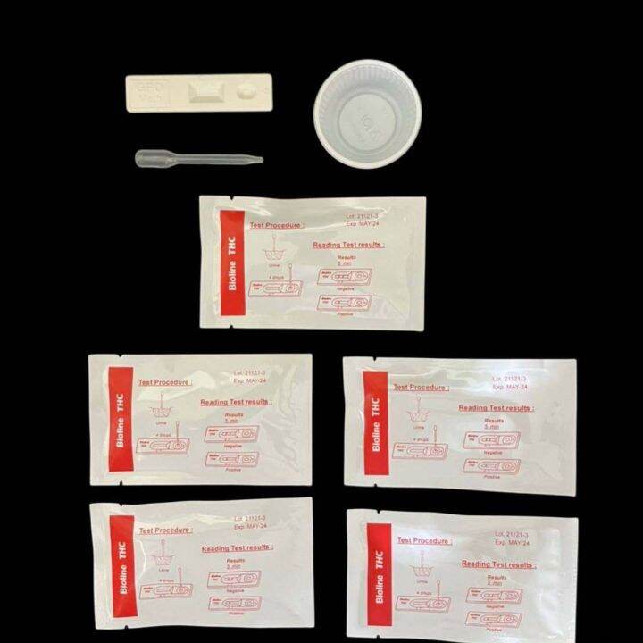 ที่ตรวจฉี่ม่วงหาสารกัญชา-thc-แบบตลับหยด-bioline-แพ็ค-5-ชุด