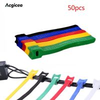 30/50pcs Cable Organizer Wire T-type Reusable Cord Organizer Wire 15*1.2cm Colorful Computer Data Cable Power Cable Tie Straps Cable Management