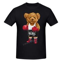 2022 Fashion Leisure Personality Boxing Teddy Bear T-Shirt Harajuku Streetwear 100% Cotton Graphics Tshirt S Tee Tops