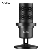 Godox EM68มืออาชีพ USB Cardioid ไมโครโฟนมินิสก์ท็อปบันทึกไมค์ที่มี RGB แสงหายใจปุ่มเดียวใบ้สำหรับการเล่นเกมการประชุมทางวิดีโอสดสตรีม Vlog บันทึก Vlog Studio