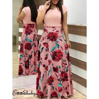 Plus size loral Dress High Waist Long Dress