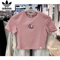 Adidas100% Monkey Co Branded เสื้อยืดลําลอง แขนสั้น สีชมพู แฟชั่นสําหรับสตรี เหมาะกับการเล่นกีฬา 2023