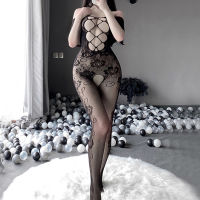 QUNED 1PC SEXY lingerie ผู้หญิงเปิดเป้ากลวงตาข่ายบอดี้สูท backless Body STOCKING