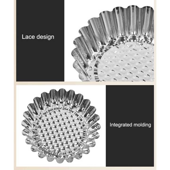 แม่พิมพ์ทำทาร์ตไข่สแตนเลสถาดอบแม่พิมพ์อบเค้กมัฟฟินคัพเค้กทนความร้อนล้างทำความสะอาดได้สำหรับโฮมเมด