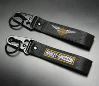 ราคาต่อ 1 เส้น พวกุญแจ ผ้า ลาย โลโก้ ฮาเลย์ เดวิดสัน มอเตอร์ไซค์ Harley Davidson Motorcycle key chain keyring with wrist strap