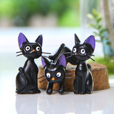 Microgood JiJi รูปน่ารัก Miniature Figurine Micro Decor อะนิเมะ Kiki S Delivery Service Black Cat รูปของเล่นตกแต่งสวนทนทาน Anime Figure