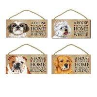 Lupeishop Ultra Comfortable Wood Dog Hanging Sign Plaque Tag-เหมาะสำหรับคนรักสัตว์เลี้ยง-Shih Tzu, Westie, Golden, Bulldog - Rustic Wall Art Home Decor