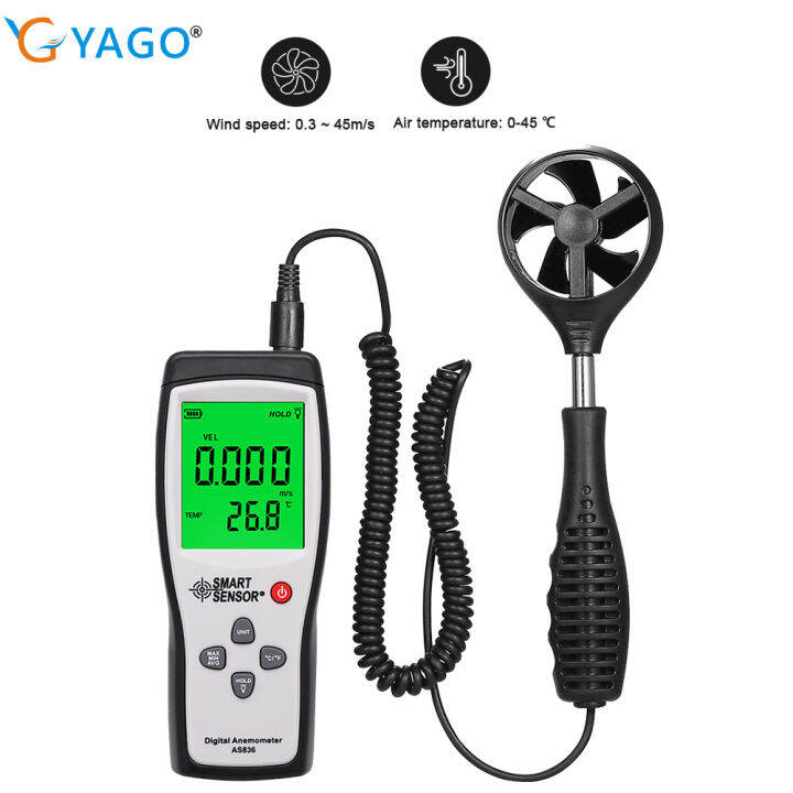 RCYAGO Digital High Precision Speedometer Wind Speed Tester Wind Tester ...