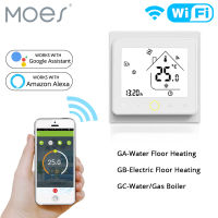 Moes WiFi Smart Thermostat Temperature Controller สำหรับน้ำไฟฟ้าชั้นความร้อนหม้อไอน้ำควบคุม Alexa Home