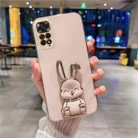 Note11s กระเป๋าใส่ของลายกระต่ายหรูหราสำหรับ Xiaomi Redmi Note 11 Pro 4G 5G 10S 11S 9 10 9S 8 7เคสขาตั้งซิลิโคนชุบ10c เคสโทรศัพท์9c