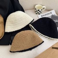 【YD】 Fashion Contrast Knitted Hat Warm Cap Thick Soft Clothing Accessories