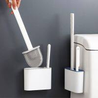 Double Toilet Brush and Holder Set Floor Deep Cleaning Brush Wall-Mounted Toilet Bowl Cleaner Brush Bathroom Cleaning Tools