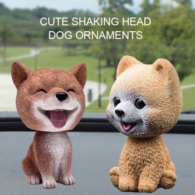 huawe Cute Shaking Head Dog Ornament Resin Cute Nodding Decoration Gift For Car Home Room Auto Interior Accessories