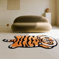 Cartoon Tiger Door Mat Soft Kids Room Decorative Rug Absorbent Bathroom Rug Non Slip Bath Carpets Besroom Carpet Furry Carpets