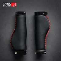 ThinkRider Fiber leather Bicycle Handlebar Grips City Bike Scooter MTB Cover Handle Bar End Non-slip Aluminum Lock Handlebars