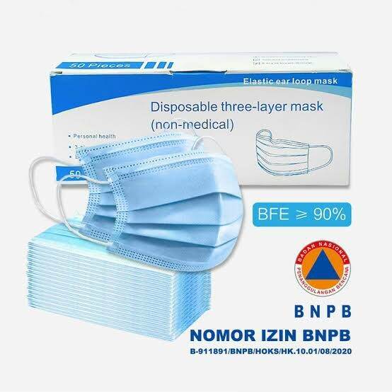 Disposable Face Mask 3 Ply 1 Kotak Isi 50 Pcs Lazada Indonesia