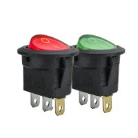 20pcs 50pcs KCD1 Lamp 3 Pin 23mm SPST 250V 6A Boat Switch Round Switch Snap-in ON/OFF LED Rocker Switch with Light Copper