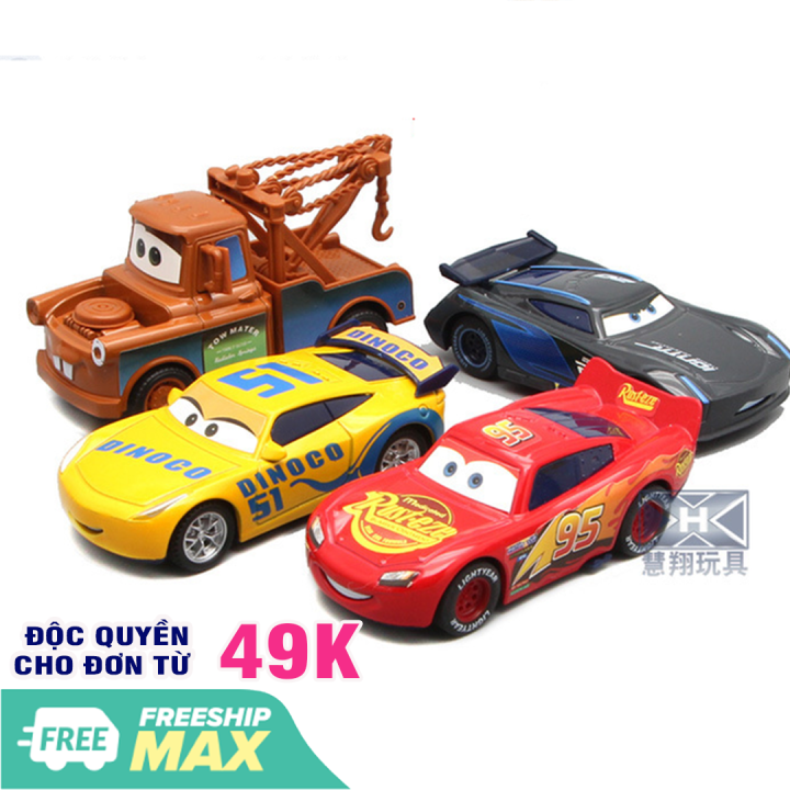 Xe ô tô bằng sắt Lightning MC Queen car 3 đồ chơi trẻ em gồm 4 xe |  