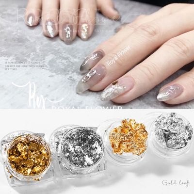 ▦ 1 Box Fashion Gold Foils Paper Nails Sticker for Decorations 2023 DIY Foil Nail Art for Manicure Design