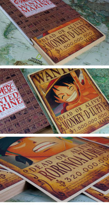 ใบประกาศจับวันพีช ค่าหัวล่าสุด วันพีช ลูฟี่ ประกาศจับ one piece poster wanted โปสเตอร์ประกาศจับวันพีช ของเล่น ของขวัญ (100 ใบ) (51x36.4cm)