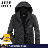 JEEP SPIRIT 2022ใหม่ Bomber แจ็คเก็ตแจ็คเก็ตกีฬา Hooded Zipper แฟชั่นผู้ชายเสื้อแจ็คเก็ตลำลอง