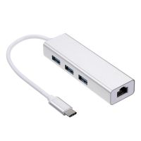 【♘COD Free Cas♘】 bukan2581584811414 ชนิด C เพื่อ Rj45กิกะบิตอีเธอร์เน็ต Usb3.0ฮับขยายเครือข่าย Usb ภายนอกสำหรับตัก Macbook