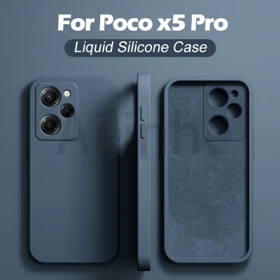 เคสป้องกันซิลิโคนเหลวทรงสี่เหลี่ยมสำหรับ Xiaomi Poco X5 Pro X5