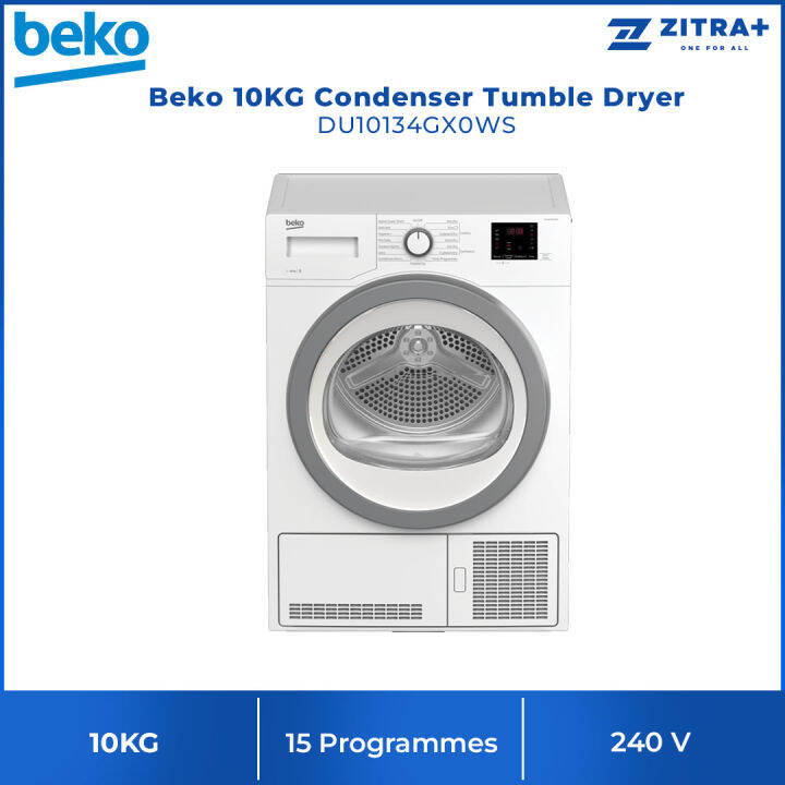 Beko 10KG Condenser Tumble Dryer DU10134GX0WS 15 Programs Xpress