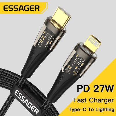 Chaunceybi Essager USB Type C Cable Iphone 12 13 14Pro Xs Xr X 8 27W Fast Charging to Lighting Wire Cord iPad