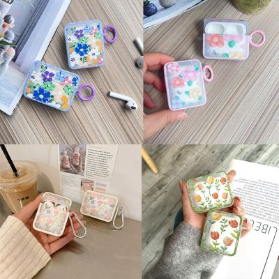 For AirPods Pro 2nd Case Ins Fashion Flower Silicone Cover For Apple AirPods 1 2 3 Girls Cute Earphone Charging Box With Keyring