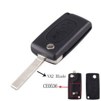 【Quality】 beads.and.accessories KEYYOU 2ปุ่ม Flip Folding Car Remote Key Case สำหรับ Citroen C2 C3 C4 C5 C6 C8 VA2/HCA CE0523 CE0536