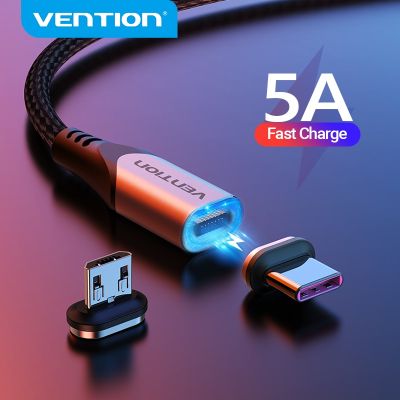 Vention 5A Magnetic Charge Cable Fast Charging USB Type C Cable Magnet Micro USB Data Charging Wire Mobile Phone Cable USB Cord Cables  Converters